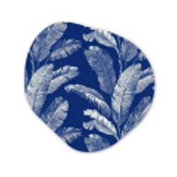Blad - Palm - Blauw Wandcirkel Organisch Aluminium middel 851 -3d
