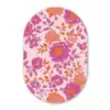 Bloemenpatroon - Roze - Oranje - Bloemen Wandcirkel Ovaal Forex klein -3d