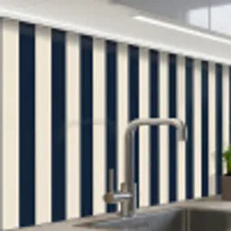 Verticale strepen - Blauw - Crème keuken achterwand 2 middel 865 -zzzz3d_schuin
