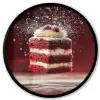 Rode - Velvet - Taart - Eten Fotolijst rond zonder passe partout klein -3d