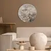 Amandelbloesem - Kunst - Van Gogh - Beige - Abstract Akoestische PET Vilt - Rond klein -sfeer1