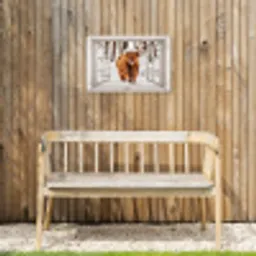 Schotse Hooglander - Sneeuw - Winter - Natuur - Dier - Doorkijk - Landelijk Tuinposter op houten frame 2 cm dik klein -sfeer4