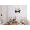 Vrouw - Beige - hoed Wandcirkel aluminium klein -woonkamer