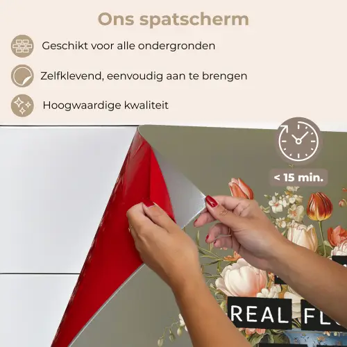 Bloem - Quote - Vintage - Art keuken achterwand spatscherm klein -spatscherm_NL