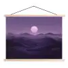 Heuvels - Paars - Mist - Zon textielposter latten blank klein -3d