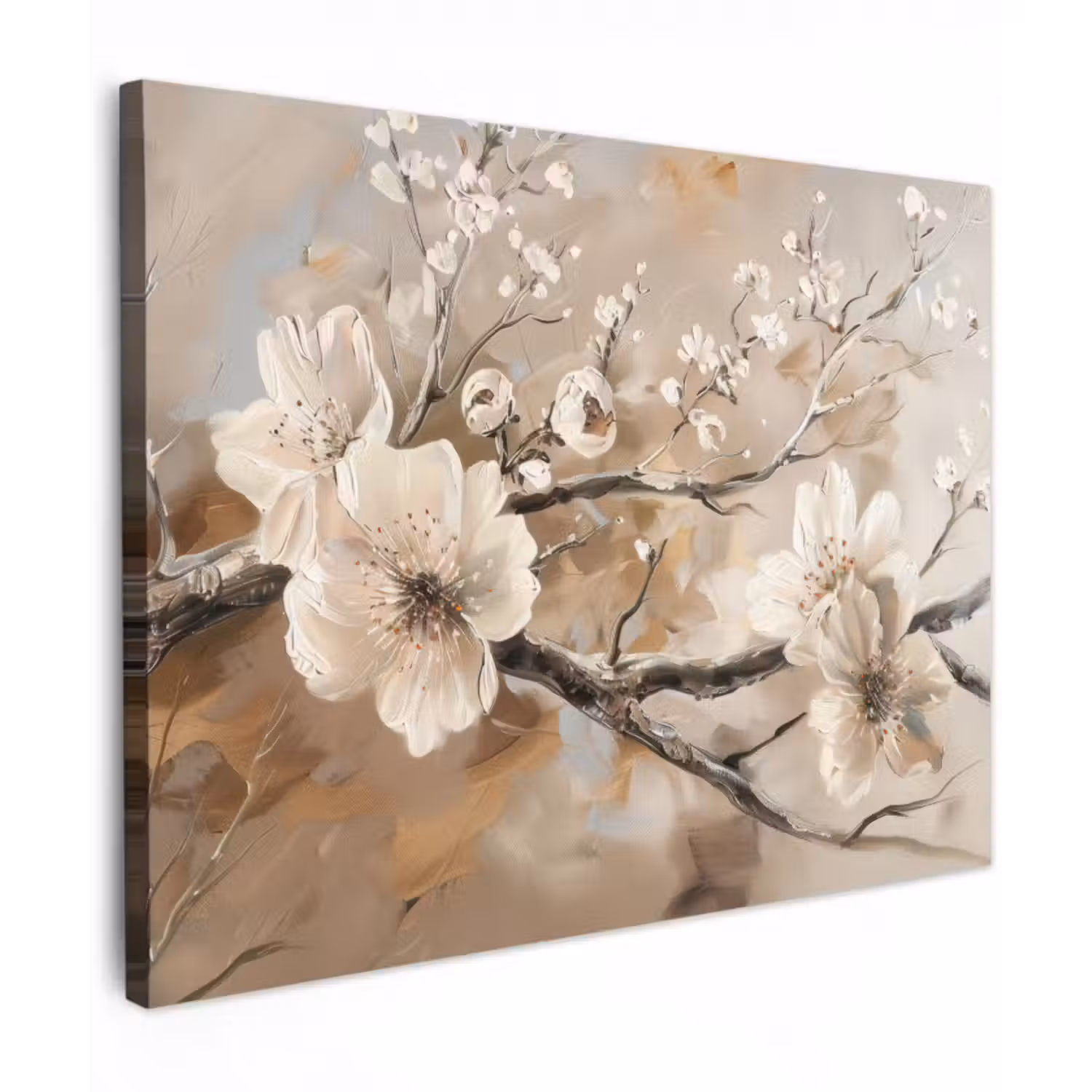 Tableau sur toile - Fleurs - Nature - Blanc - Fleur - Abstrait