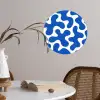 Vormen - Abstract - Blauw - Golven Wandcirkel behangsticker klein -sfeer3