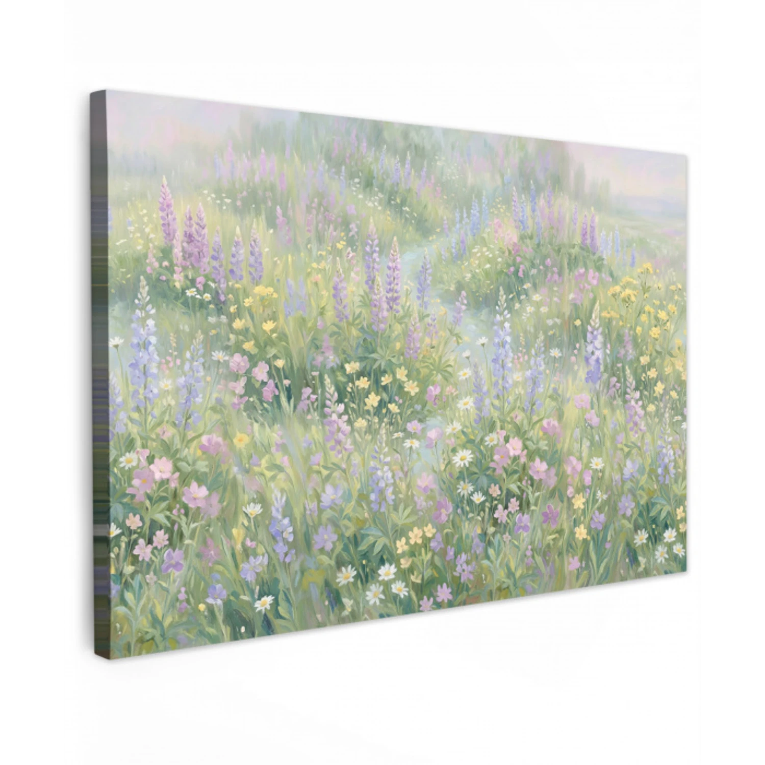 Bloemenveld - Heuvels - Kleurrijk canvas 2cm klein -z3d