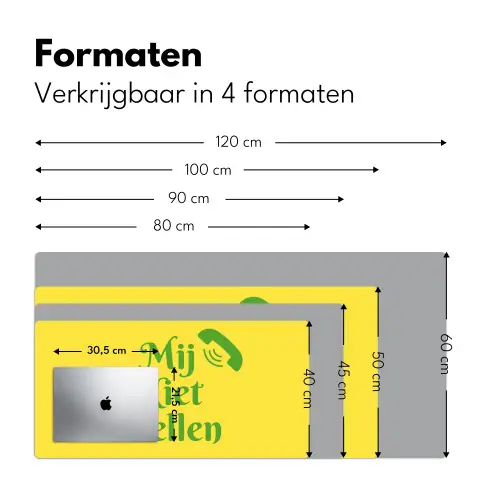 Mij niet bellen - Telefoon - Geel Muismat XXL klein -sfeer5
