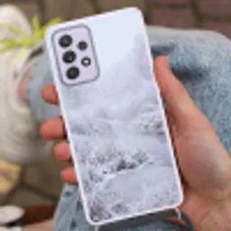Rivier - Sneeuw - Bos - Winter - Schilderachtig Hoesje Samsung Galaxy A52 5G met koord klein -sfeer3