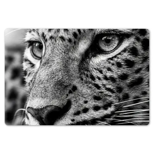 Luipaard - Zwart - Wit - Oog Placemat vinyl groot -zzsfeer1_Kitchenyeah-website