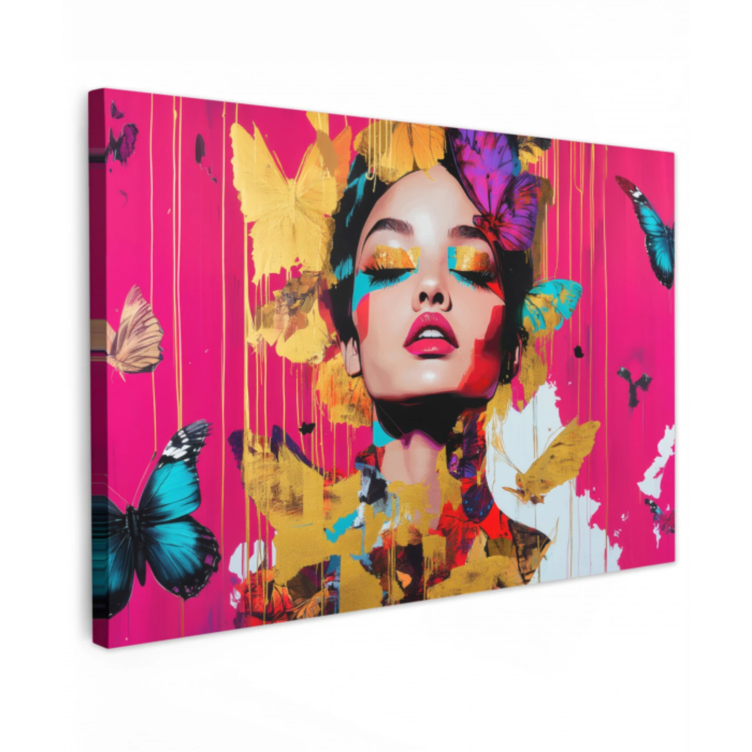 Vrouw - Abstract - Kleurrijk Tuinposter op houten frame 2 cm dik klein -3d