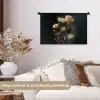 Boeket - Bloemen - Licht - Zwart Wandkleed katoen klein -sfeer1