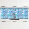 Blauw - Glans - Muur keuken achterwand 2 middel 871 -3d