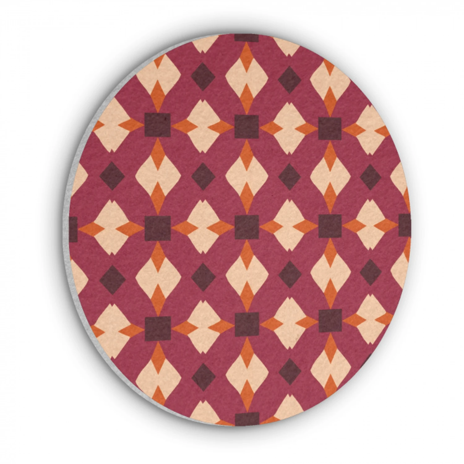 Retro - Patroon - Kleurrijk Akoestische PET Vilt - Rond klein 838 -3d