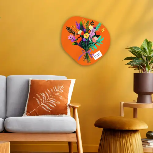 Kaartje - Boeket - Bloemen Wandcirkel Organisch Forex 3mm klein -sfeer4