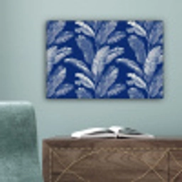 Blad - Palm - Blauw canvas 2cm klein 34 -sfeer4