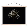 Gipskruid - Bloemetjes - Wit - Minimalistisch textielposter latten blank klein -3d