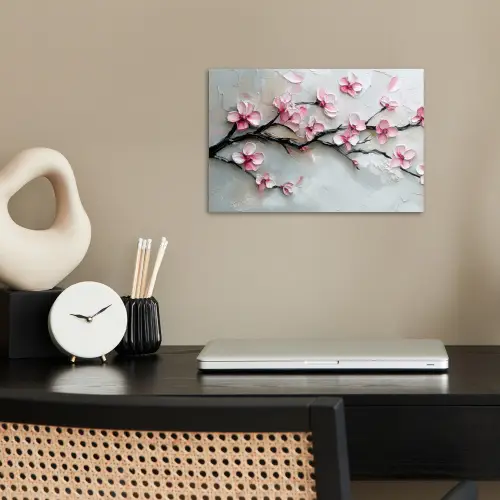 Bloesem - Kunstzinnig - Roze - Sakura poster papier klein -sfeer1