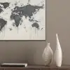 Wereldkaart - Zwart - Inkt PET vilt klein -sfeer6_closeup