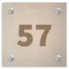 Beige reliëf lijnen - Traditioneel Naambord Vierkant klein -3d