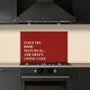 Rood - Quote - Liefde keuken achterwand spatscherm klein -sfeer1