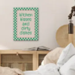 Quote - Groen - Geblokt - Keuken PET vilt klein -sfeer3