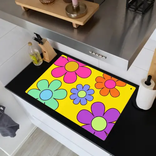 Bloemen - Illustratie - Kleurrijk Inductie beschemer met haakjes klein -sfeer1