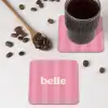 Roze - Gestreept - Belle onderzetter kurk middel -sfeer2