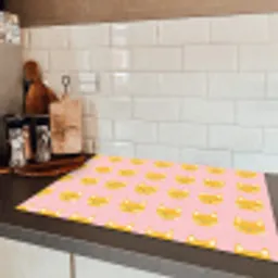 Katten - Patroon - Roze Inductie beschermer vinyl 3mm klein 276 -sfeer3