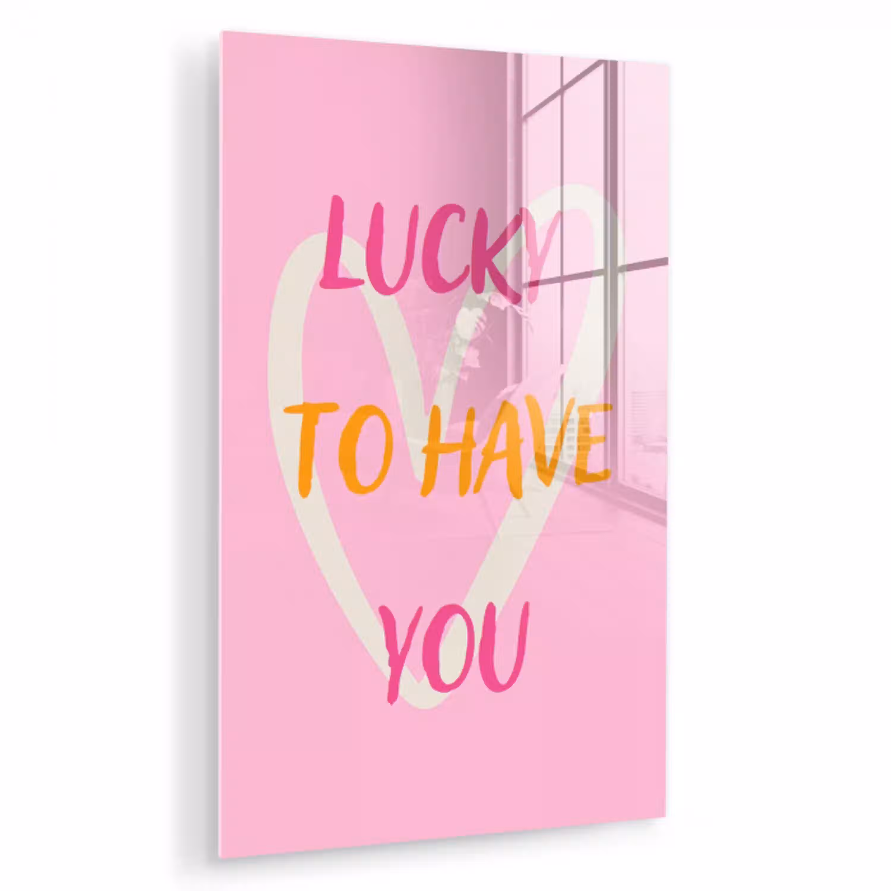 Lucky - Love - Valentijn - Roze plexiglas 5mm klein -zzzproduct_nieuw