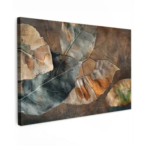 Bladeren - Bruin - Herfst - Natuur canvas 2cm klein -z3d