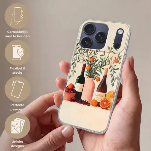 Wijnflessen - Takken - Sinaasappels Telefoonhoesje iPhone 17 Pro klein -sfeer3_NL