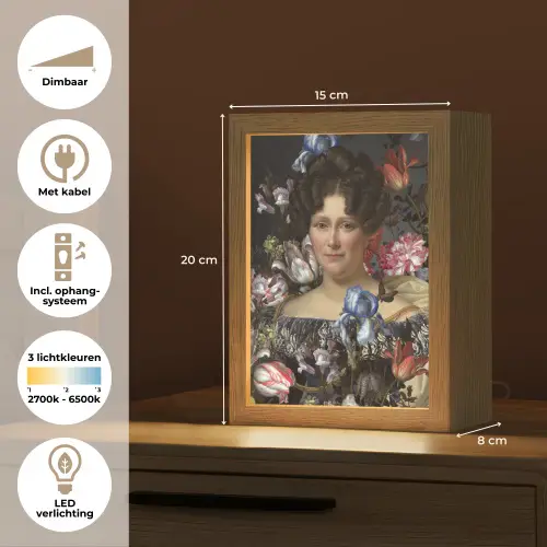 Johanna Henriette Engelen - Dubois Drahonet - Bloemen Light Box met kabel (Tafellamp) klein -USP_NL