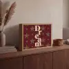 Sterren - Luipaardprint - Dream - Bordeaux Light Box met batterij (Wandlamp) middel -sfeer2
