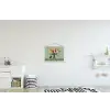 Bloemen - Vaas - Kaartje textielposter latten blank klein -kinderkamer