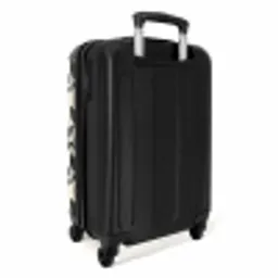 Elegant - Patroon - Zwart - Beige NBS - Handbagage koffer - Volwassenen Unisex middel -achterkant