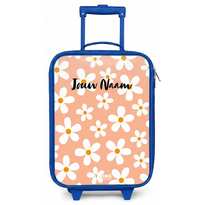 Madeliefjesmania perzik Kinderkoffer - Blauw klein -zz3dotto