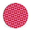 Rood - Roze - Schaakbord - Valentijn Wandcirkel aluminium klein -3d