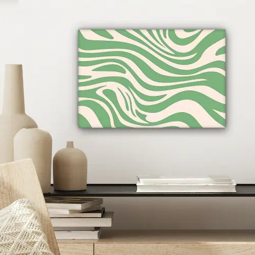 Zebrapatroon - Groen - Retro canvas 2cm klein -sfeer6