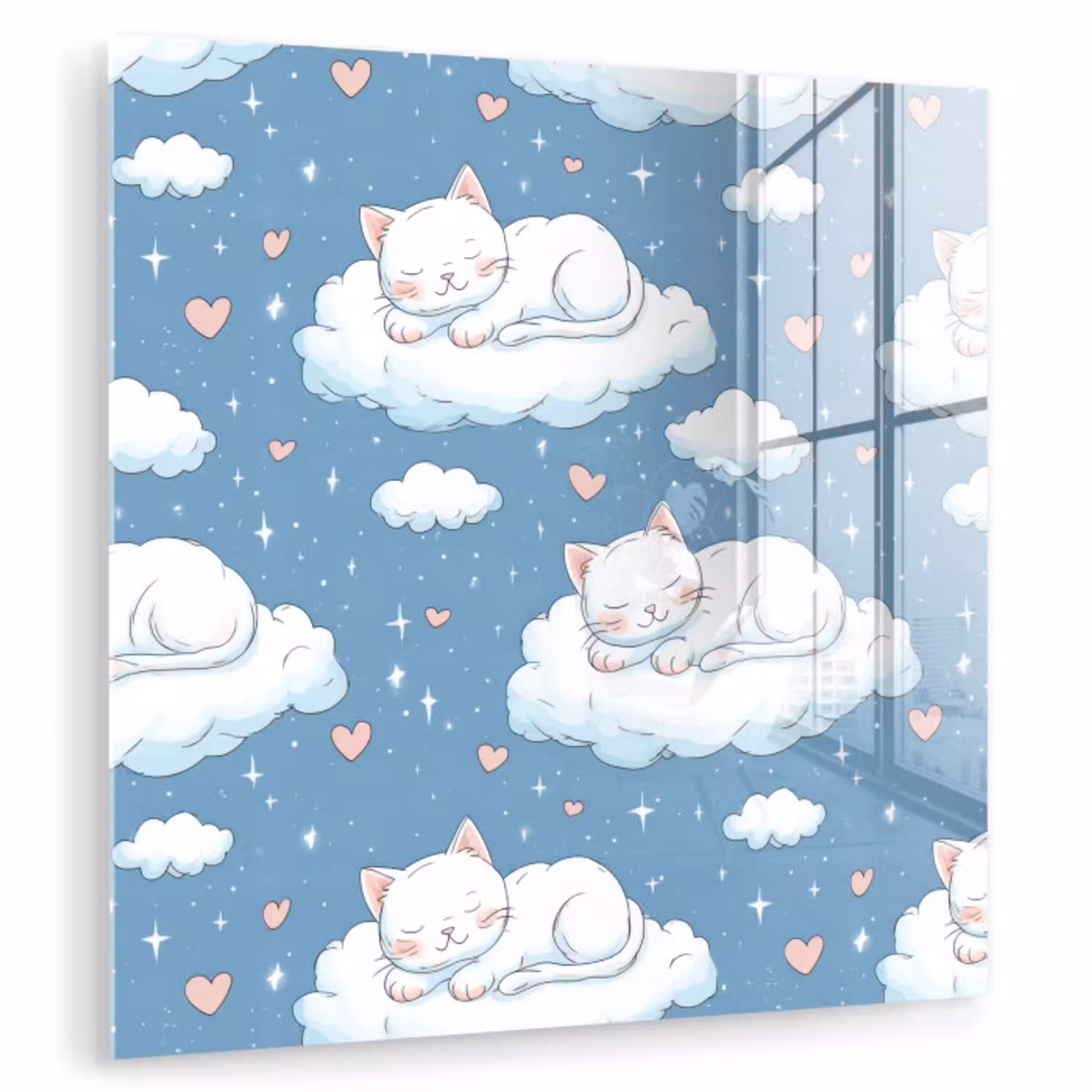 Kitten - Wolken - Blauw plexiglas 5mm klein 11 -zzzproduct_nieuw