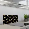 Macarons - Patroon - Goud - Zwart keuken achterwand spatscherm klein -3d_schuin