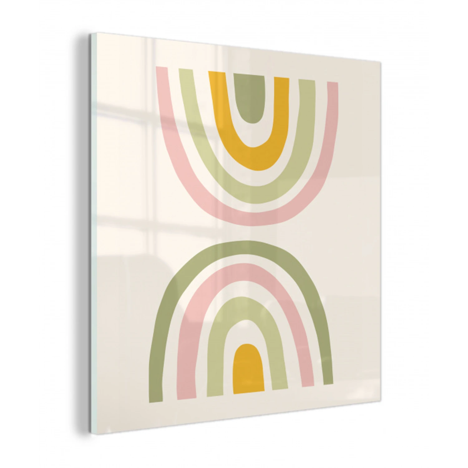 Regenboog - Pastel - Groen - Roze - Modern plexiglas 5mm klein -z3d