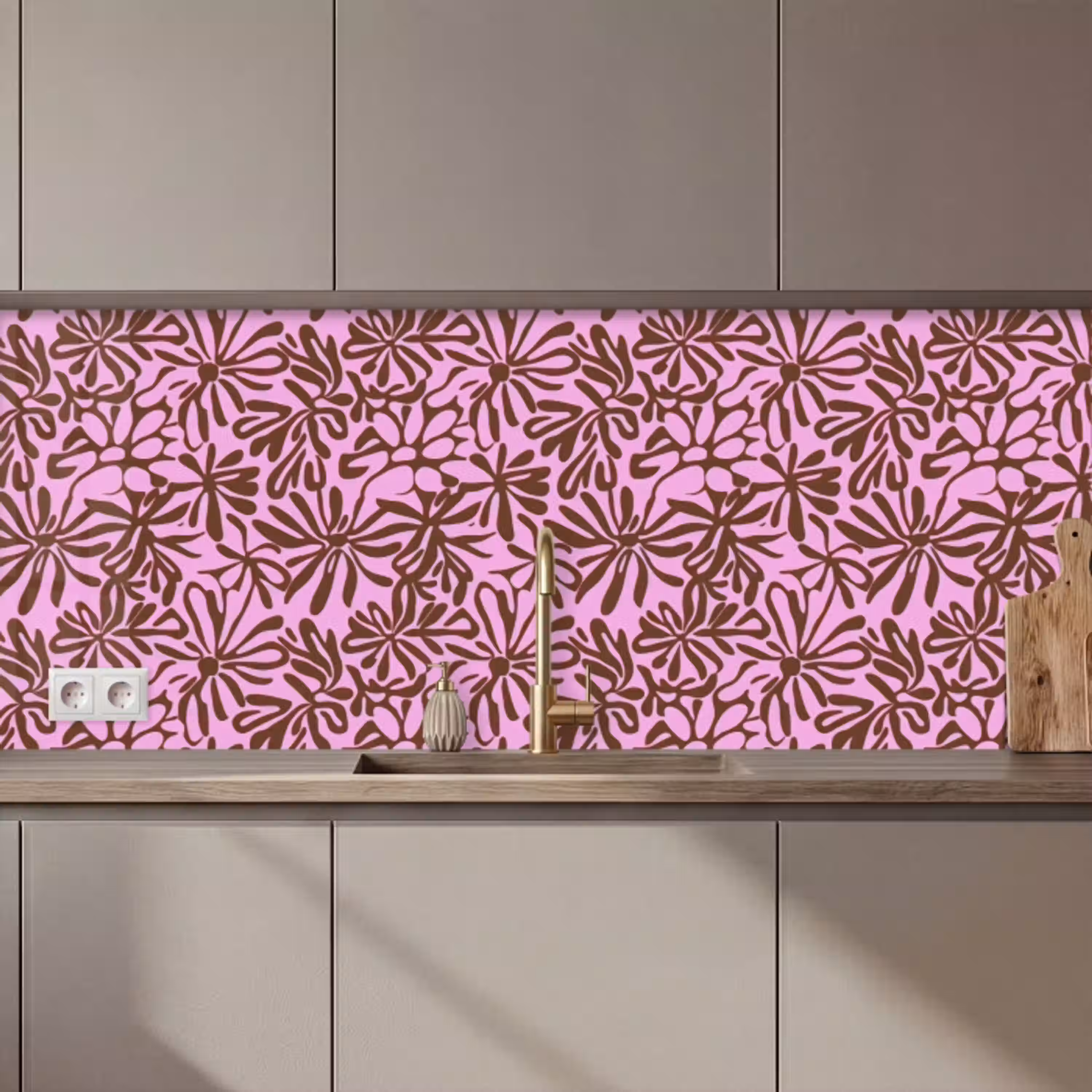 Organisch - Patroon - Roze keuken achterwand 2 middel 871 zz_3dshopping