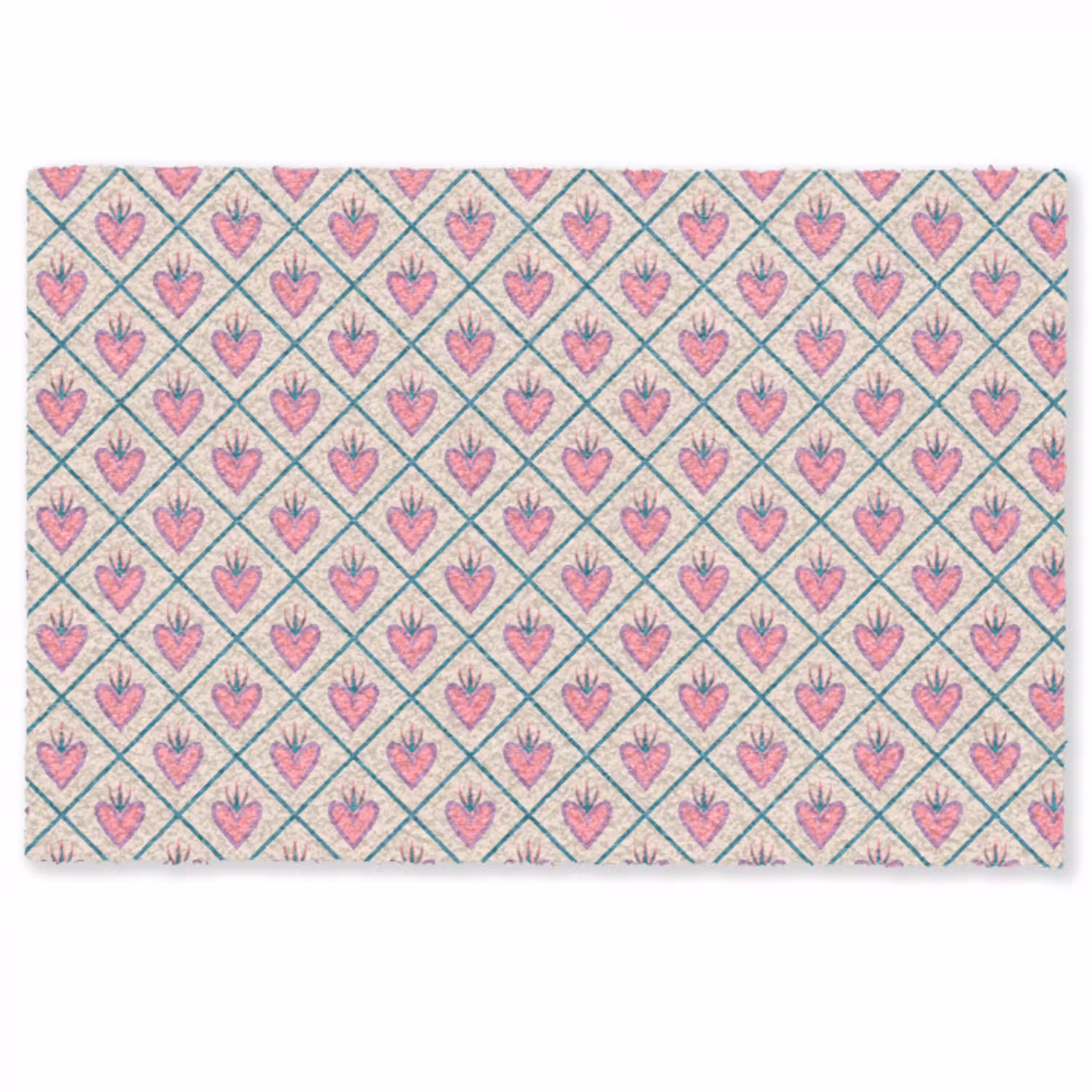 Retro - Ruit - Hartjes - Patroon Deurmat klein 898 -zkaufland3d
