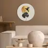 Zwarte kolibrie - Bloem - Gouden cirkel Akoestische PET Vilt - Rond klein -sfeer1