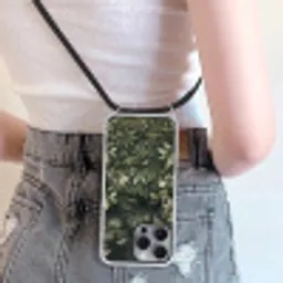 Jungle - Bladeren - Botanisch - Groen Hoesje iPhone 16 Pro Max met koord klein -sfeer5