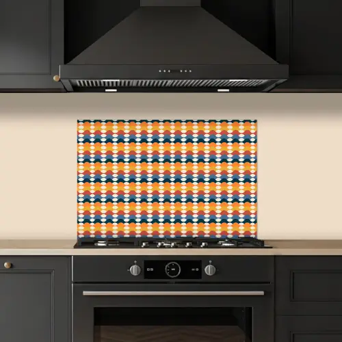 Retro - Disco - Golven keuken achterwand spatscherm klein 900 -sfeer1