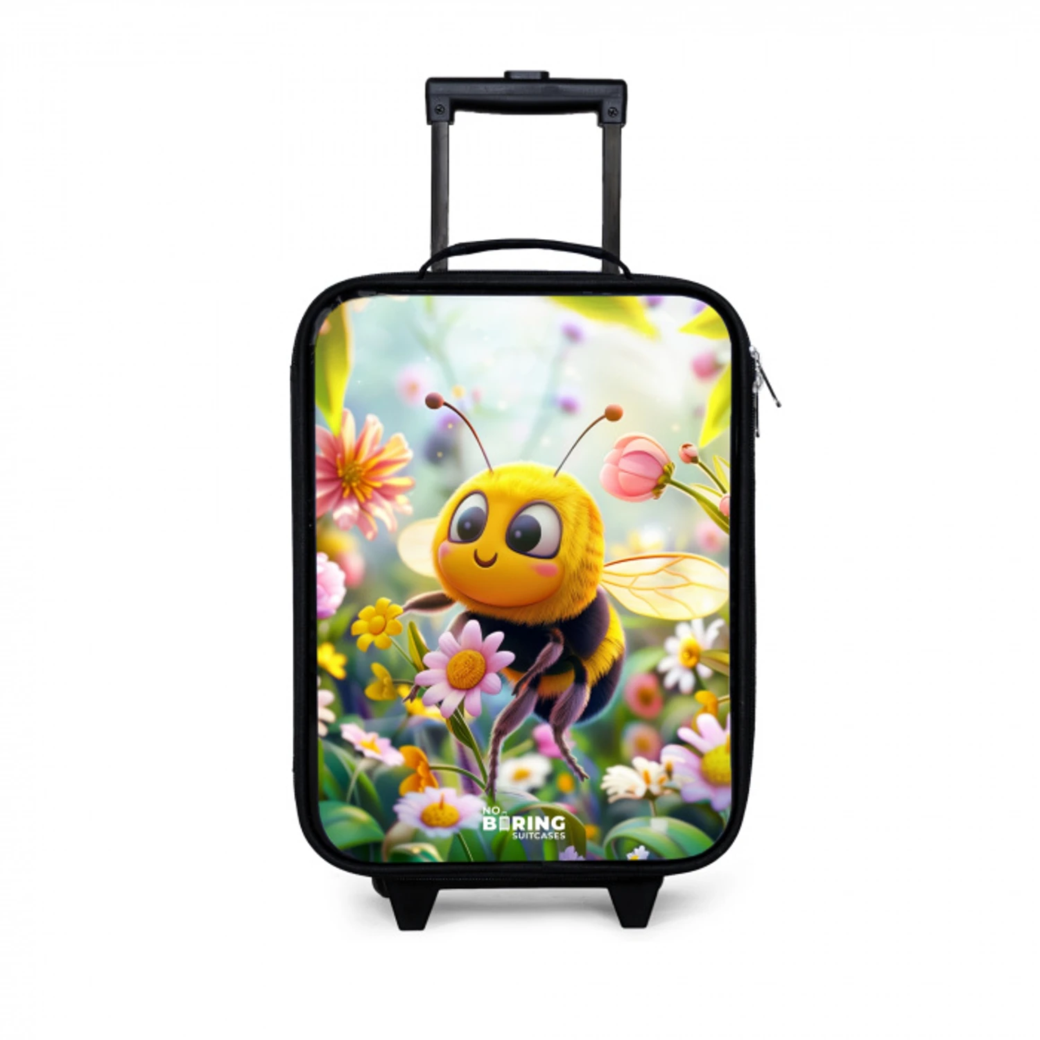 Bij op bloem Kinderkoffer - Zwart klein -3d