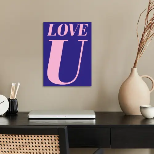 Love - Blauw - Valentijn poster papier klein -sfeer1
